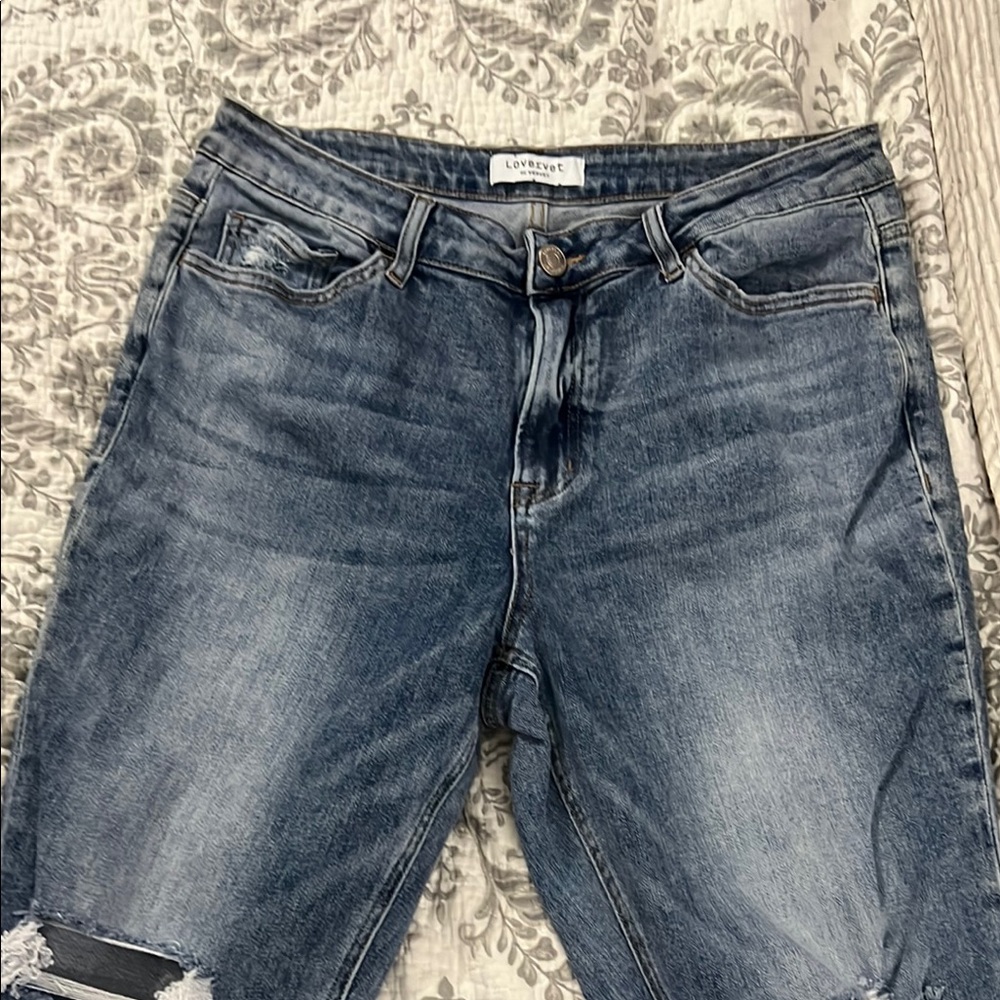 LoveVevet Blue Boyfriend Jeans with Natural Fading and distressing never worn 18